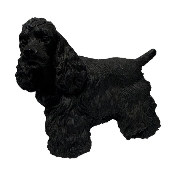 Black Cocker Spaniel Figurine Resin Sculpture 3.5 x 3" - Picture 1 of 7